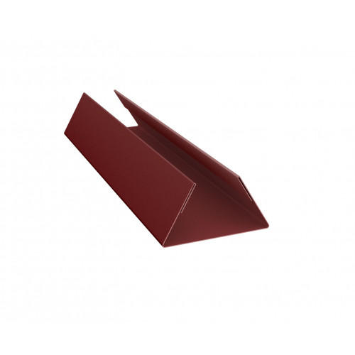 Планка стыковочная составная нижняя 0,5 Satin с пленкой RAL 3009 оксидно-красный