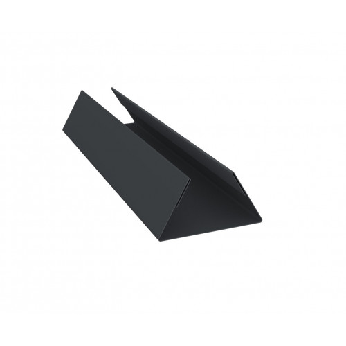 Планка стыковочная составная нижняя 0,5 Satin с пленкой RAL 7024 мокрый асфальт (2,5м)
