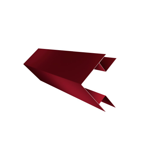 Планка угла внешнего сложного Экобрус 0,5 Satin с пленкой RAL 3005 красное вино