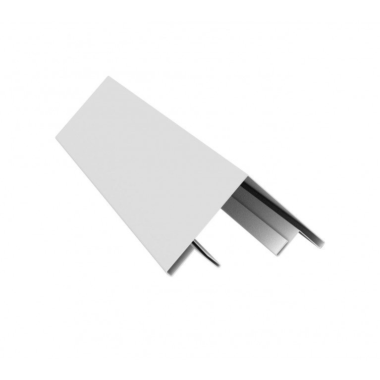 Планка угла внешнего составная верхняя 0,5 Satin с пленкой RAL 9003 сигнальный белый (2м)