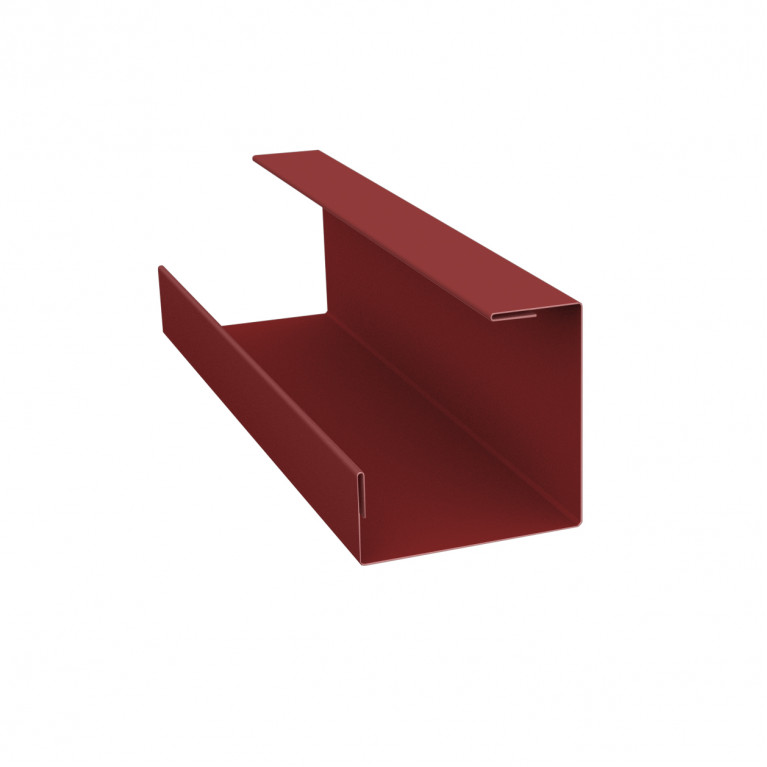 Планка угла внутреннего составная нижняя 0,5 Satin с пленкой RAL 3009 оксидно-красный (2м)