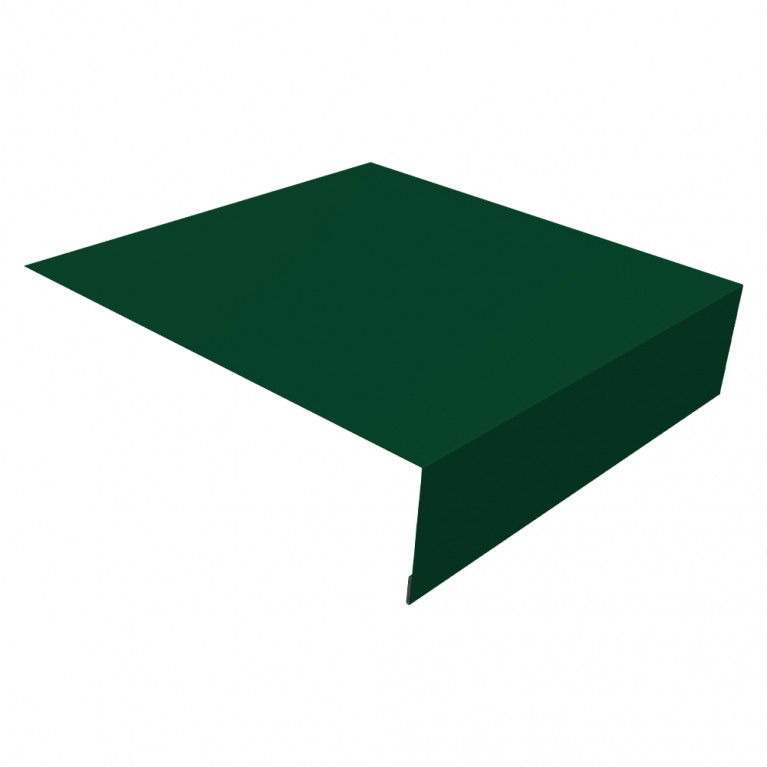 Планка околооконная простая 200х50 0,5 Satin с пленкой RAL 6005 зеленый мох (2,5м)