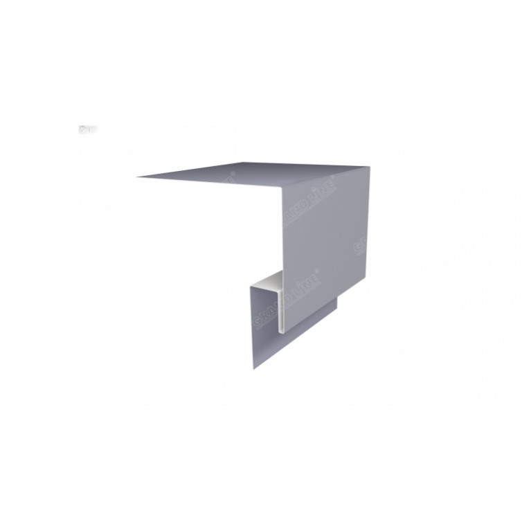 Планка околооконная сложная 250х50х18 (j-фаска) 0,5 Satin с пленкой RAL 7004 сигнальный серый (3м)