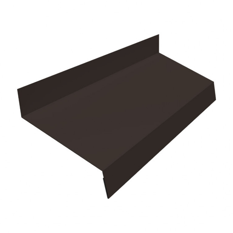 Отлив простой 50 0,5 Satin с пленкой RR 32 темно-коричневый (2,5м)