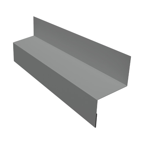 Отлив межэтажный 35 0,5 Satin с пленкой RAL 9006бело-алюминиевый (3м)