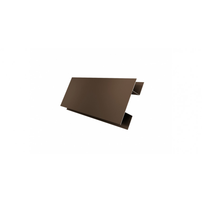 Планка Н-образная 0,5 GreenCoat Pural matt RR 32 темно-коричневый (RAL 8019 серо-коричневый)