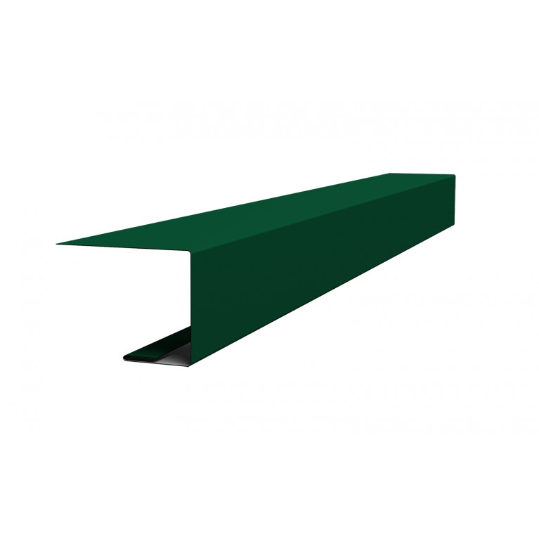 Планка завершающая фальц 0,5 Satin с пленкой RAL 6005 зеленый мох (2,5м)