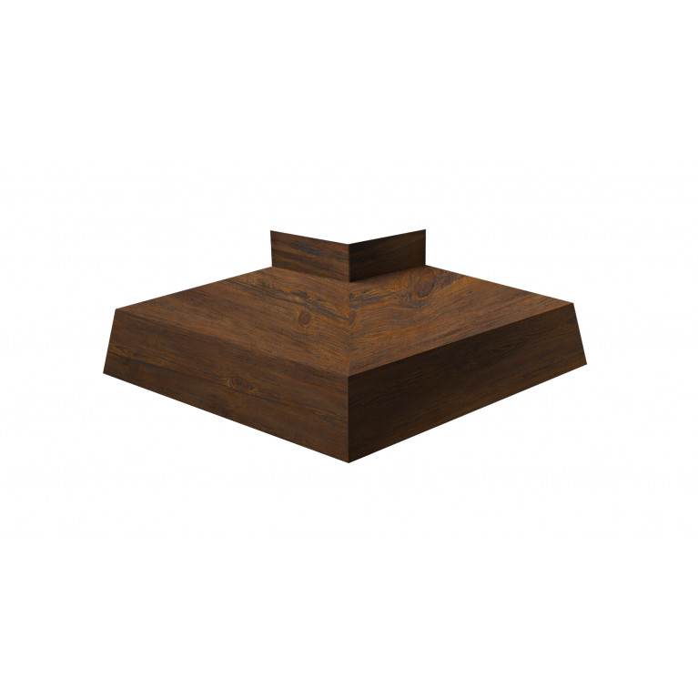 Угол отлива внешний 50 0,45 Print Elite с пленкой Chestnut Wood (обратная сторона серая)