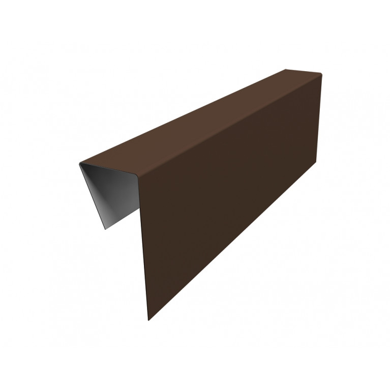 Планка приемная оконная фибросайдинга 0,5 Satin с пленкой RAL 8017 шоколад (2м)
