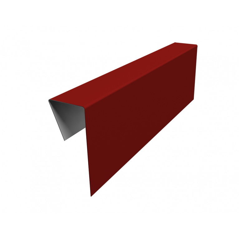 Планка приемная оконная фибросайдинга 0,5 Satin с пленкой RAL 3011 коричнево-красный (2м)