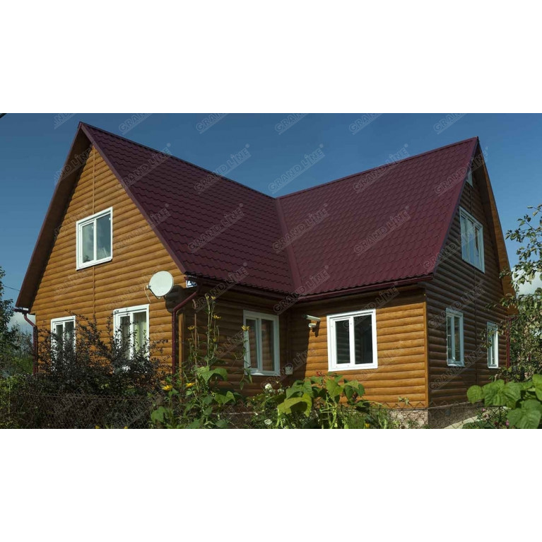 Сталь Блок-хаус 0,390 Grand Line 0,45 Print Elite Snow Wood