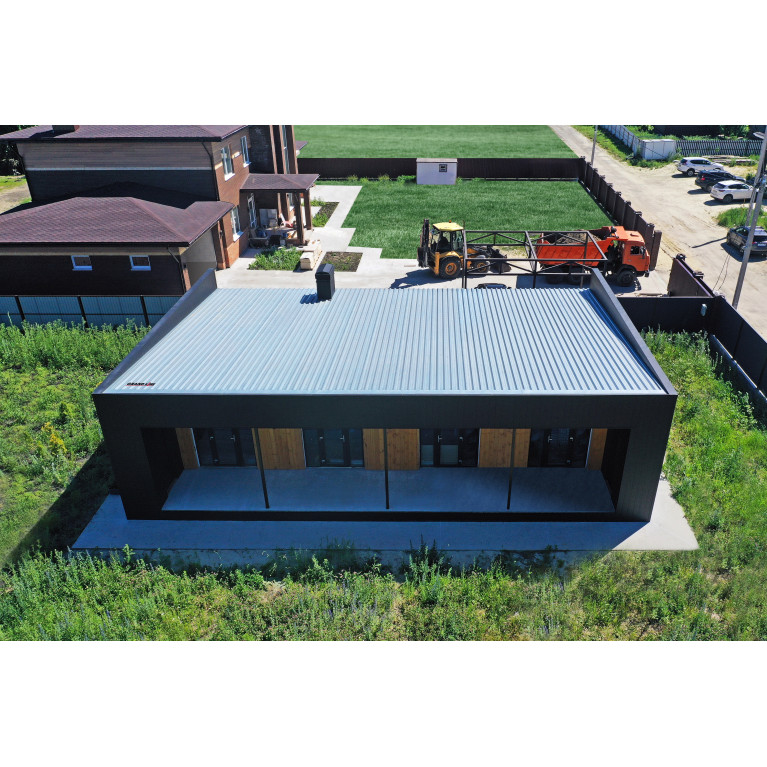 Вертикаль 0,2 Grand Line gofr 0,5 Rooftop Бархат с пленкой RAL 9005 черный