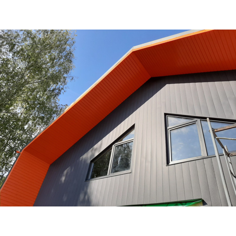 Вертикаль 0,2 Grand Line line 0,5 Rooftop Matte с пленкой RAL 7024 мокрый асфальт