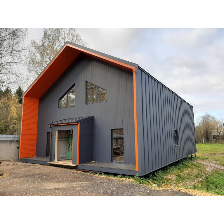 Вертикаль 0,2 Grand Line line 0,5 Rooftop Matte с пленкой RAL 7024 мокрый асфальт