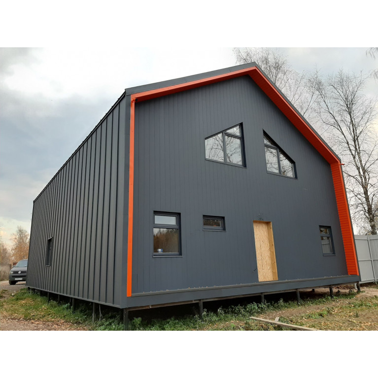 Вертикаль 0,2 Grand Line line 0,5 Rooftop Matte с пленкой RAL 7024 мокрый асфальт