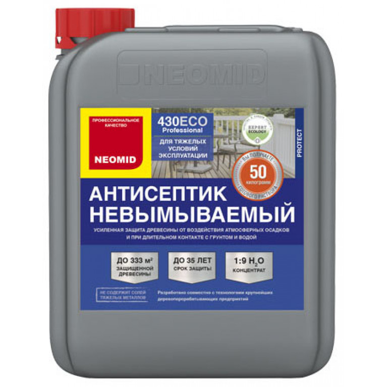 Антисептик NEOMID 430 ECO невымываемый консервант для древесины 5 кг,1:9 (канистра)