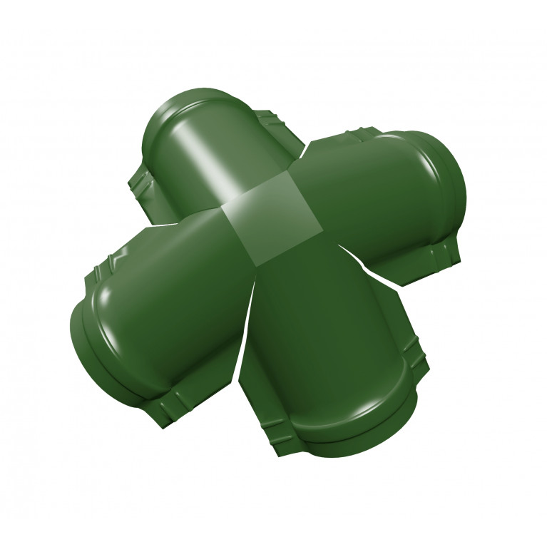 Четверник конька малого полукруглого PE с пленкой RAL 6002 лиственно-зеленый