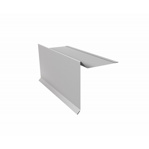 Планка ветровая с отгибом для мягкой кровли 100х20х70 0,5 Satin с пленкой RAL 9003 сигнальный белый (2,5м)