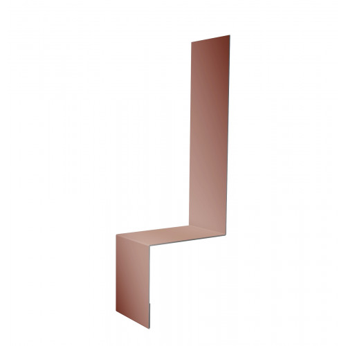 Планка примыкание боковое фальц 0,5 Satin с пленкой RAL 8004 терракота (3м)