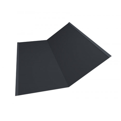 Планка ендовы нижней 300х300 0,45 PE-Double с пленкой RAL 7024 мокрый асфальт (3м)