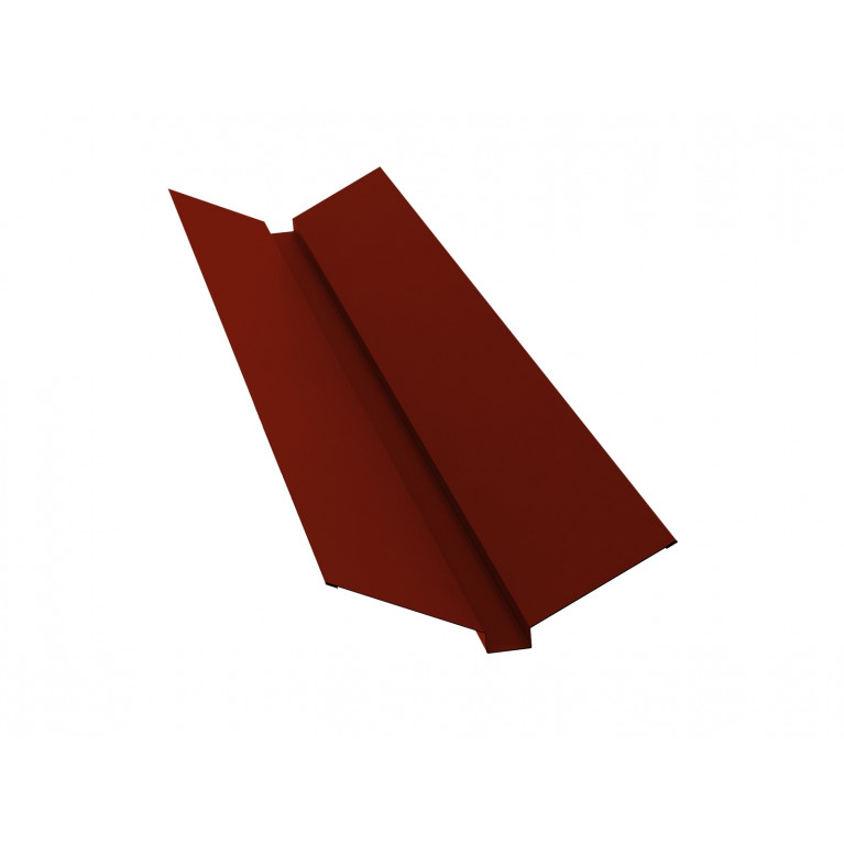 Планка ендовы верхней 115х30х115 0,45 PE с пленкой RAL 3009 оксидно-красный