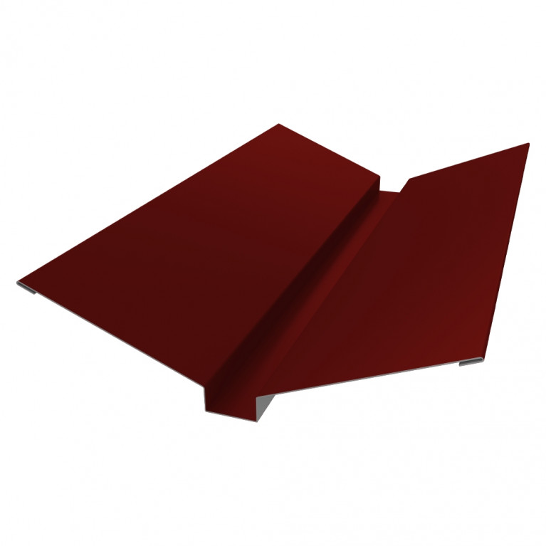 Планка ендовы верхней 115х30х115 0,5 Satin с пленкой RAL 3011 коричнево-красный (2,5м)