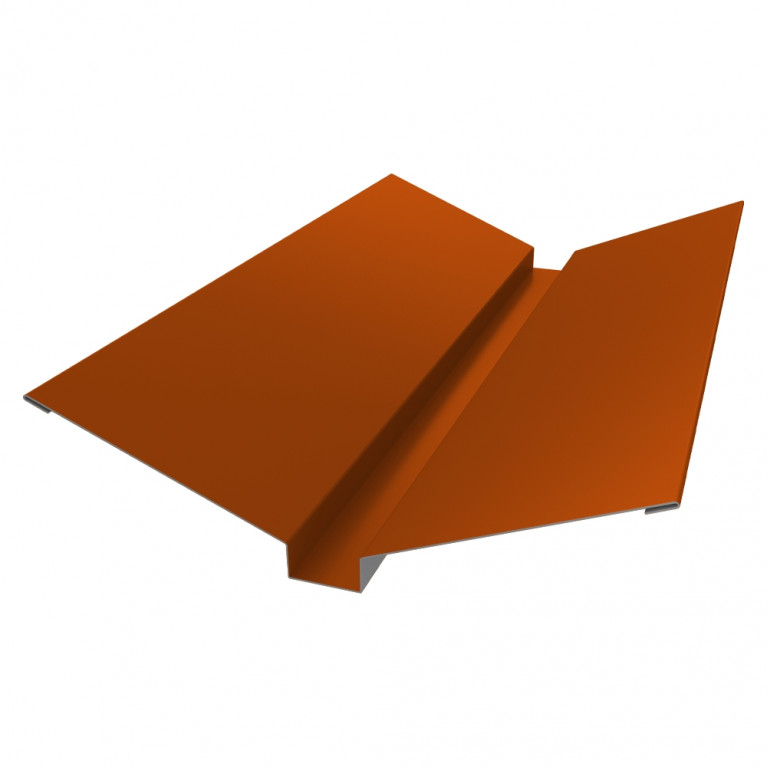 Планка ендовы верхней 115х30х115 0,45 PE с пленкой RAL 2004 оранжевый (2,5м)