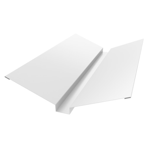 Планка ендовы верхней 115х30х115 0,5 Satin с пленкой RAL 9003 сигнальный белый (2м)