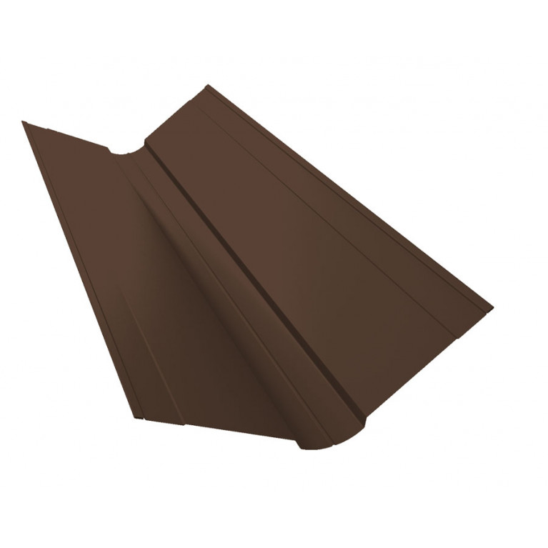 Планка ендовы верхней фигурной 150x150 0,5 Satin Matt RAL 8017 шоколад (2,5м)