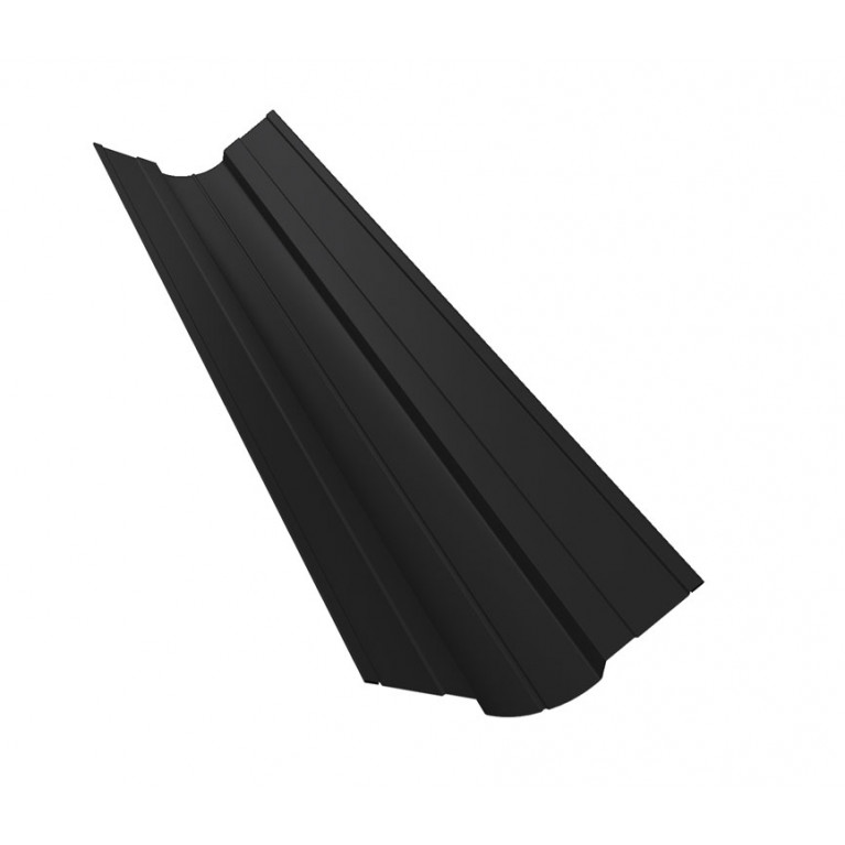 Планка ендовы верхней фигурной 70x70 0,45 Drap RAL 9005 черный (2,5м)