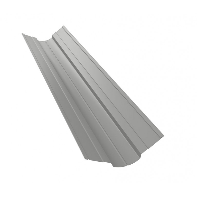 Планка ендовы верхней фигурной 70x70 0,5 Satin с пленкой RAL 9006бело-алюминиевый (3м)