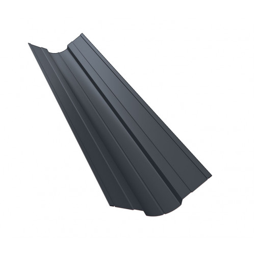 Планка ендовы верхней фигурной 70x70 0,5 Satin Matt TX RAL 7024 мокрый асфальт (3м)