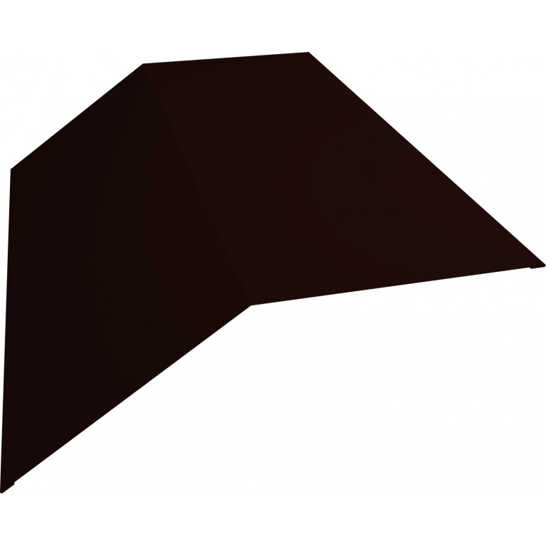 Планка конька плоского 190х190 0,5 Satin с пленкой RR 32 темно-коричневый