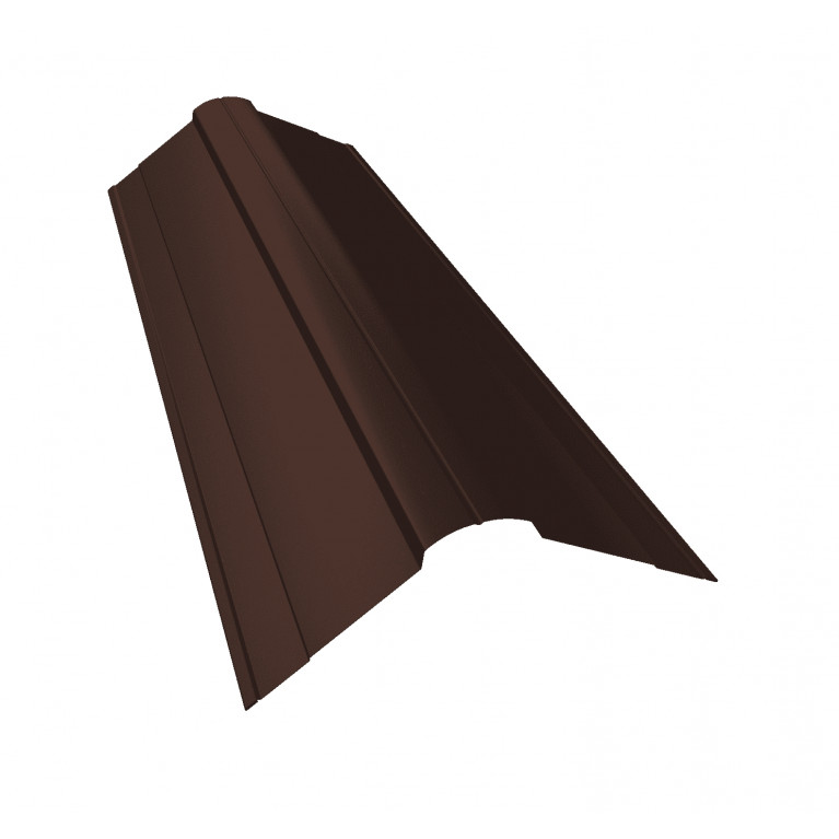 Планка конька фигурного 100x100 0,45 Drap RAL 8017 шоколад (2м)