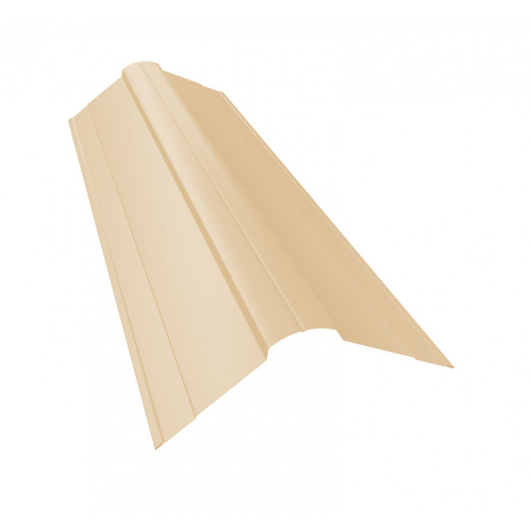 Планка конька фигурного 100x100 0,45 PE с пленкой RAL 1015 светлая слоновая кость (3м)