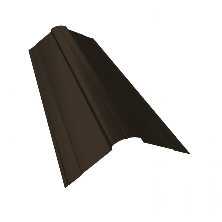 Планка конька фигурного 100x100 0,45 PE с пленкой RR 32 темно-коричневый (2м)