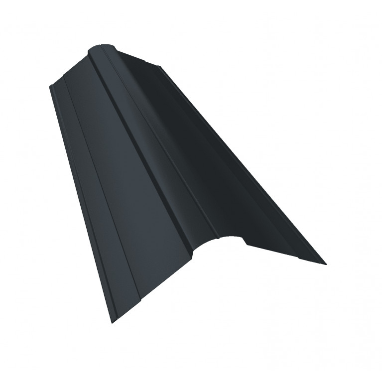 Планка конька фигурного 100x100 0,45 Drap TX RAL 7016 антрацитово-серый (2,5м)