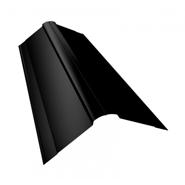 Планка конька фигурного 150x150 0,5 GreenCoat Pural BT, matt RR 33 черный (RAL 9004 сигнальный черный) (2,5м)