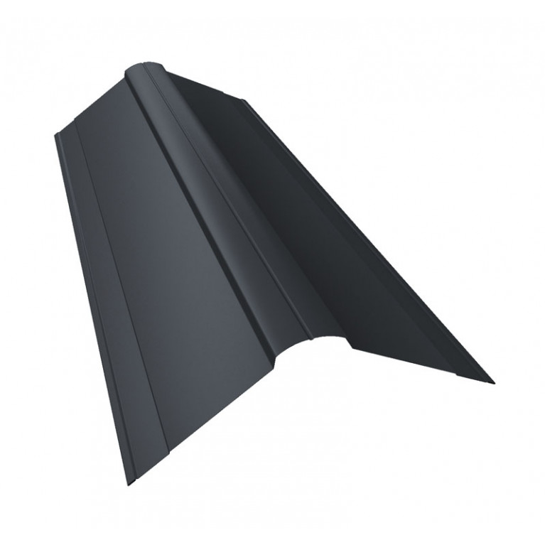 Планка конька фигурного 150x150 0,5 Rooftop Бархат RAL 7024 мокрый асфальт (2,5м)