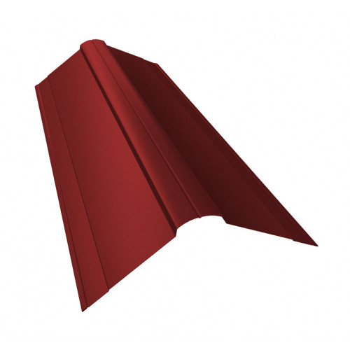 Планка конька фигурного 150x150 0,5 Satin с пленкой RAL 3011 коричнево-красный (2,5м)