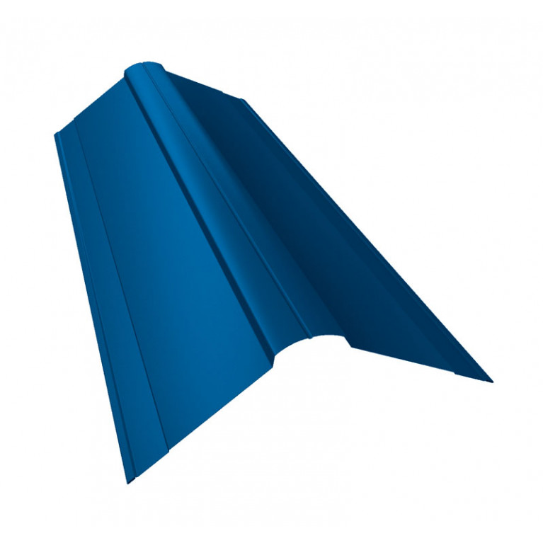 Планка конька фигурного 150x150 0,4 PE с пленкой RAL 5005 сигнальный синий (2,5м)