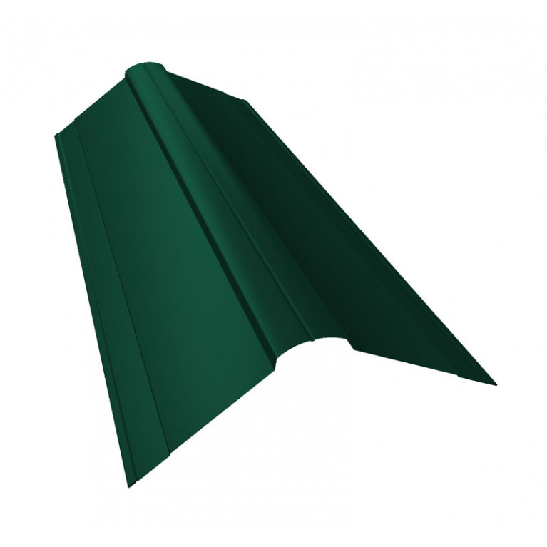 Планка конька фигурного 150x150 0,45 Drap TX RAL 6005 зеленый мох (2,5м)