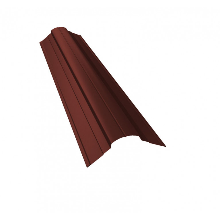 Планка конька фигурного 70x70 0,45 PE с пленкой RAL 3009 оксидно-красный (3м)
