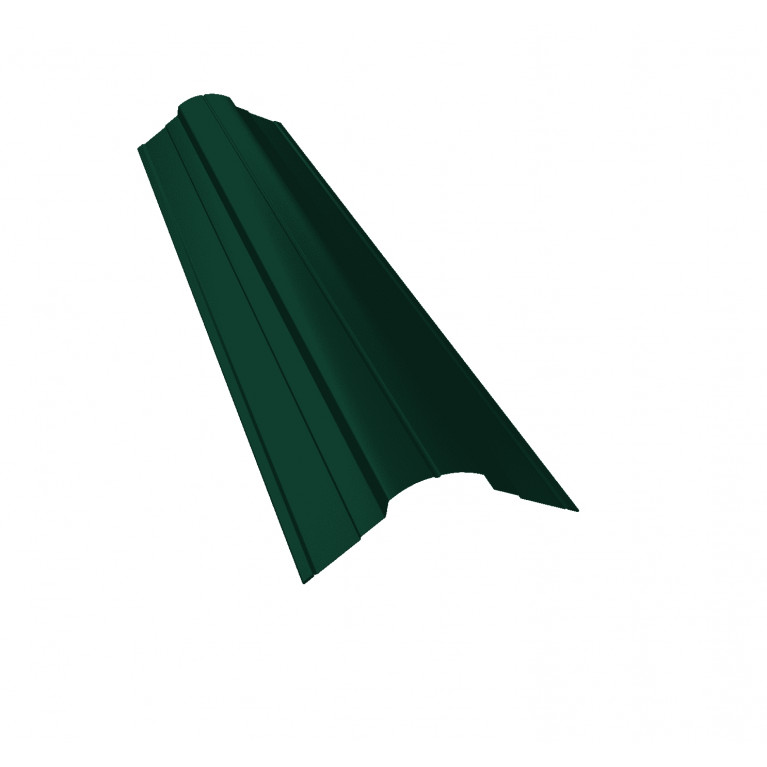 Планка конька фигурного 70x70 0,45 PE с пленкой RAL 6005 зеленый мох (3м)