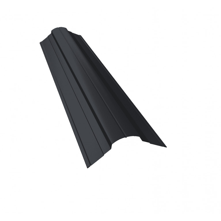 Планка конька фигурного 70x70 0,45 PE с пленкой RAL 7024 мокрый асфальт (3м)