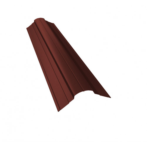 Планка конька фигурного 70x70 0,5 Satin с пленкой RAL 3009 оксидно-красный (3м)