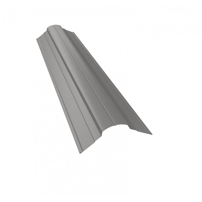 Планка конька фигурного 70x70 0,5 Satin с пленкой RAL 9006бело-алюминиевый (3м)