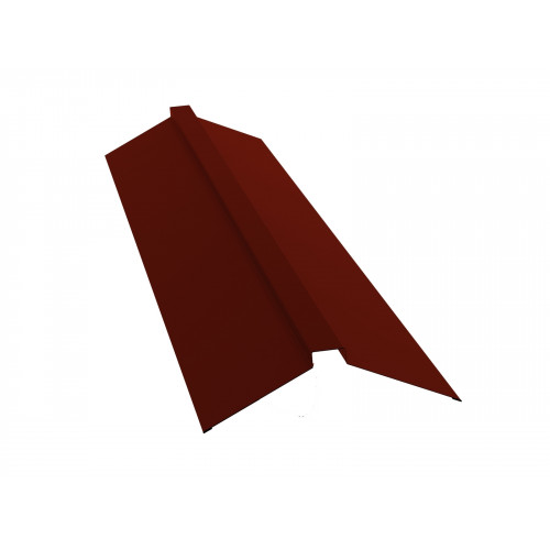 Планка конька плоского 115х30х115 0,5 GreenCoat Pural BT, matt RR 29 красный (RAL 3009 оксидно-красный)