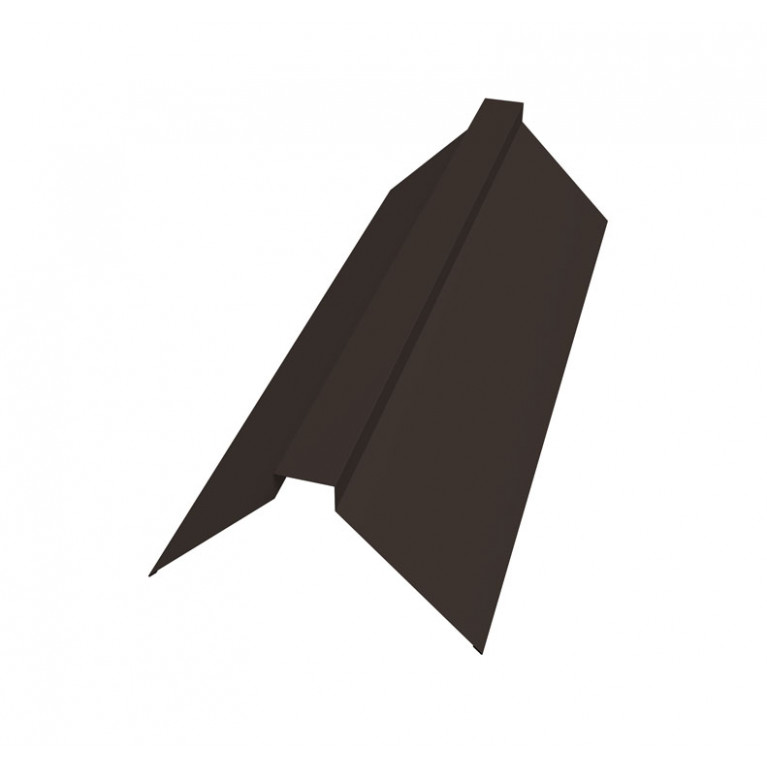 Планка конька плоского 115х30х115 0,45 PE с пленкой RR 32 темно-коричневый (2,5м)
