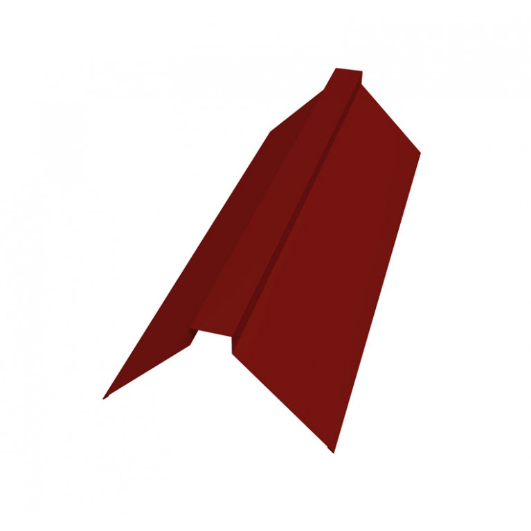 Планка конька плоского 115х30х115 0,45 PE с пленкой RAL 3011 коричнево-красный (3м)